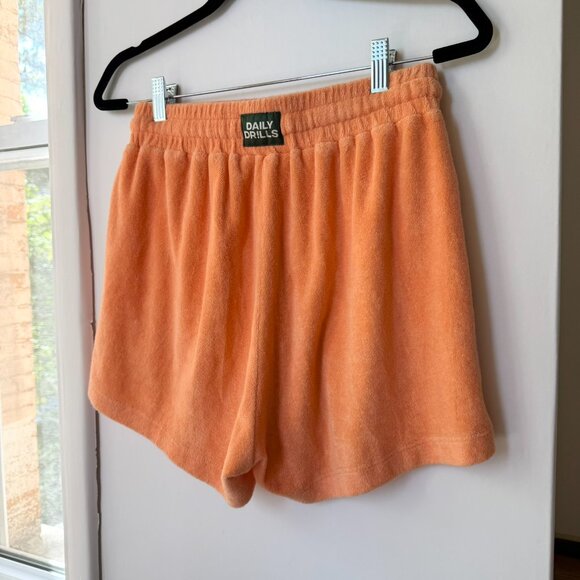 Daily Drills Towel Terry Short Sweat Shorts  Drawstring Spritz Orange XS / S - Picture 1 of 6